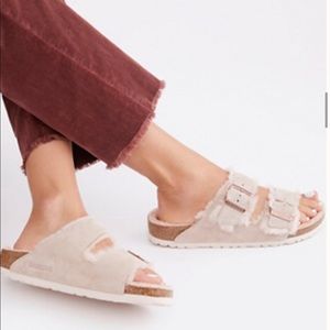 Free People Arizona Shearling Birkenstock Sandals
